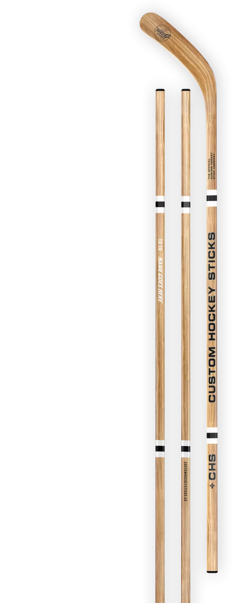 Vintage wood grain custom hockey stick.